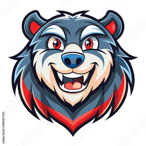 Smiling Cartoon Bear Mascot Illustration Design