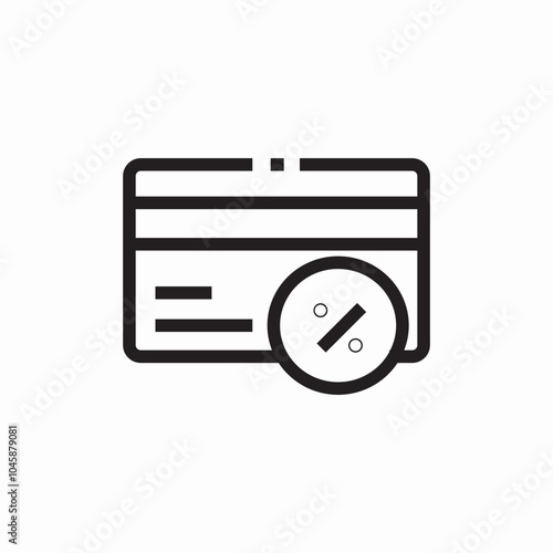 bank card percent icon sign vector