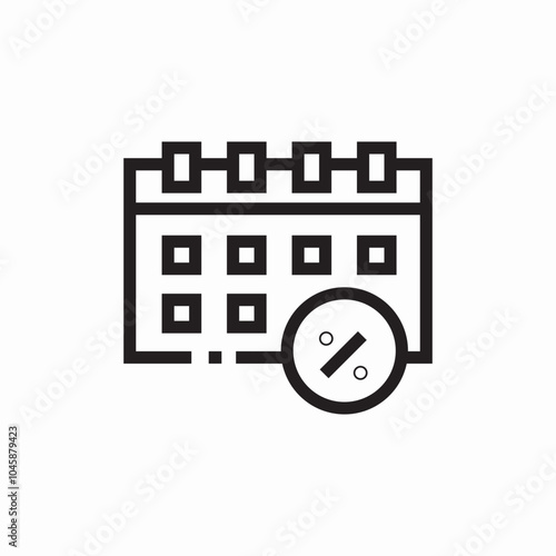 calendar discount day icon sign vector