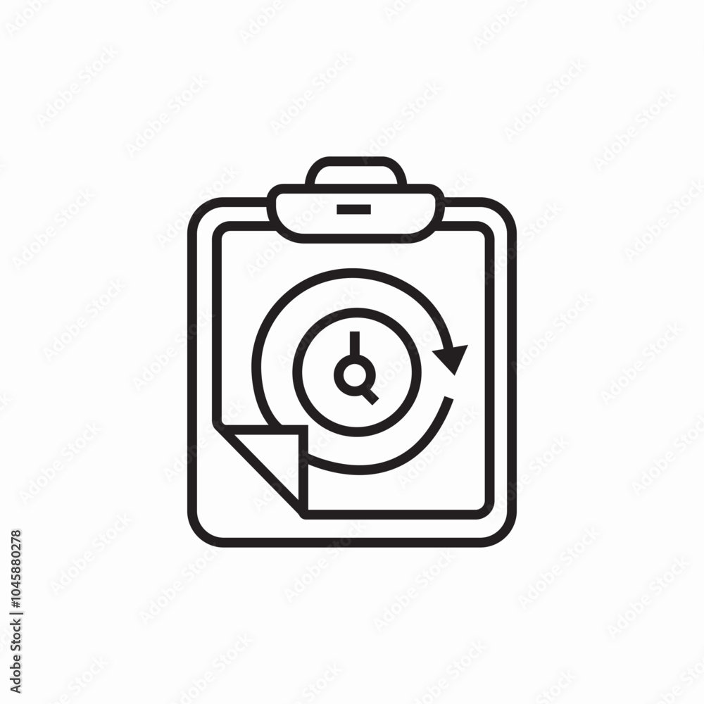 clipboard time management icon sign vector clipboard time management icon sign vector