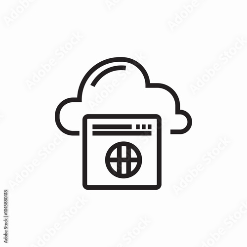 cloud webpage icon sign vector