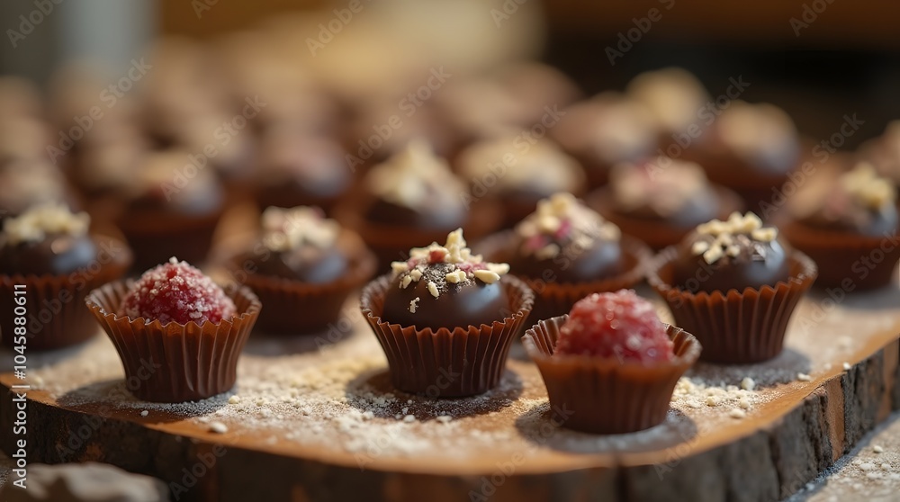 Close-Up of Exquisite Paris Chocolate on Chocolate Day Close-Up of Exquisite Paris Chocolate on Chocolate Day