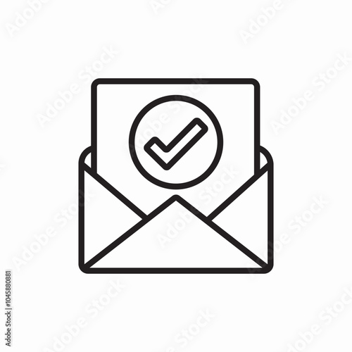 mail check mark icon sign vector