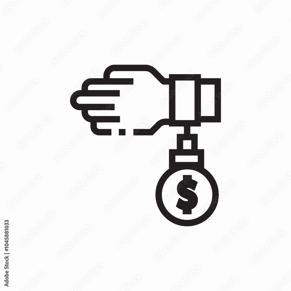 money handcuffs icon sign vector money handcuffs icon sign vector
