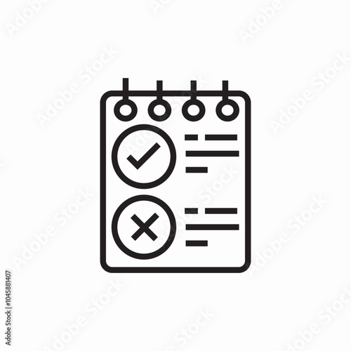 notepad check mark icon sign vector