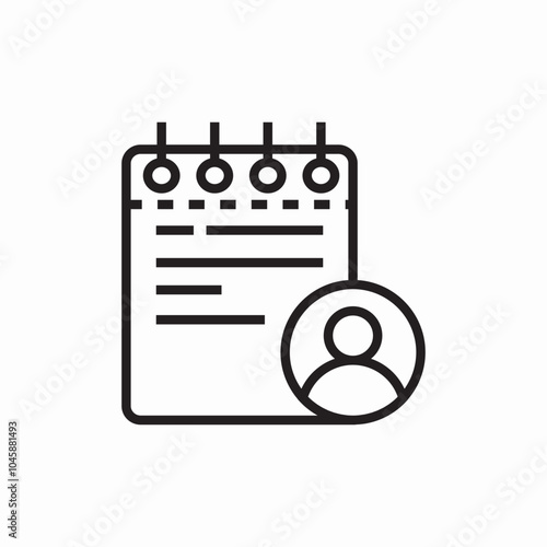 notepad user icon sign vector