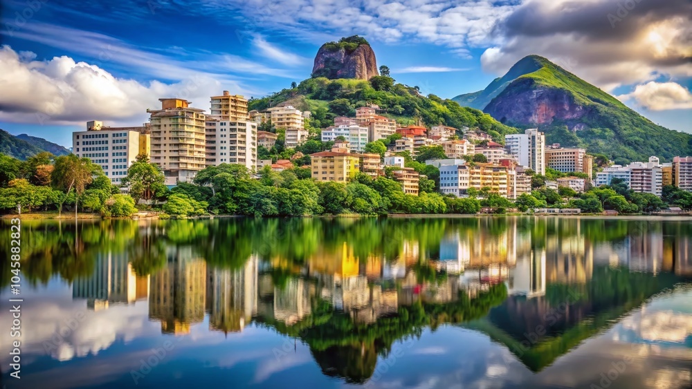 Fototapeta premium Urban Exploration at Lagoa Rodrigo de Freitas in Rio de Janeiro - Scenic Views and Hidden Gems