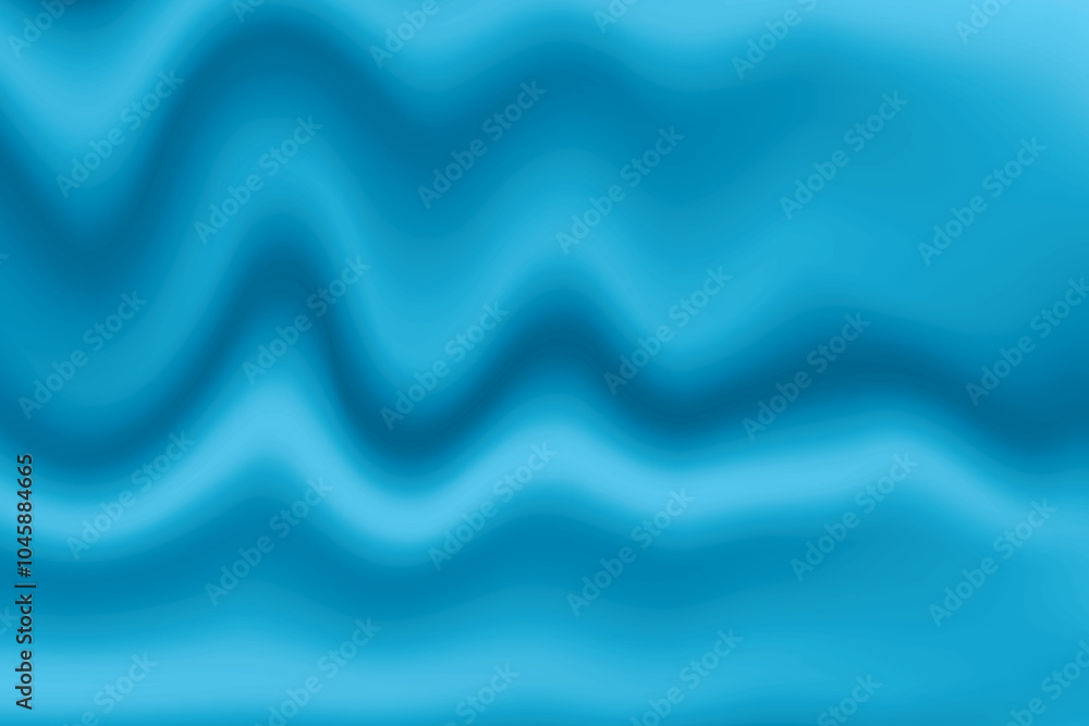 Fototapeta premium Silk blue background. Abstract vector pattern with copy space. Liquid wave texture, smooth drapery wallpaper. Wedding fabric, satin. Wavy design for banner, card, postcard, backdrop