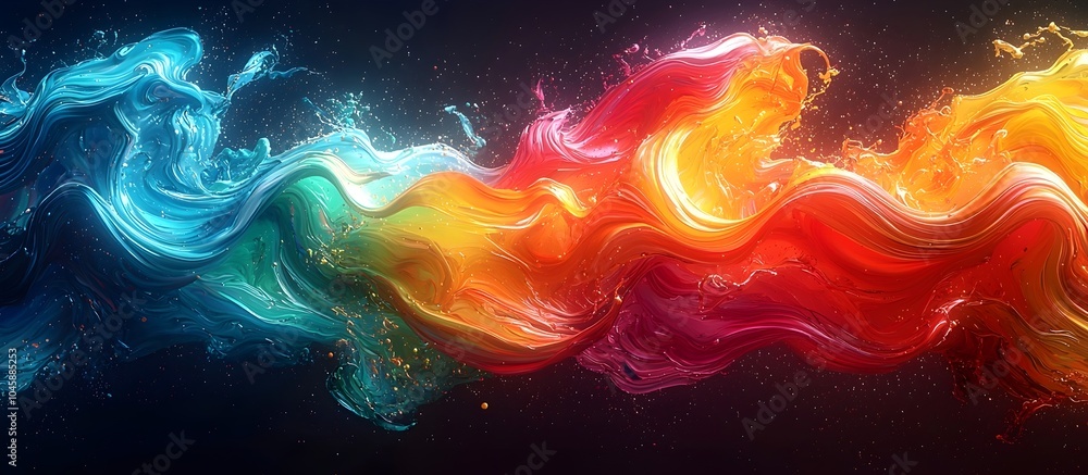 A vibrant, abstract wave of color flows through the image, showcasing swirling hues of blue, orange, pink, and yellow against a dark backdrop, creating a dynamic and lively visual. A vibrant, abstract wave of color flows through the image, showcasing swirling hues of blue, orange, pink, and yellow against a dark backdrop, creating a dynamic and lively visual.