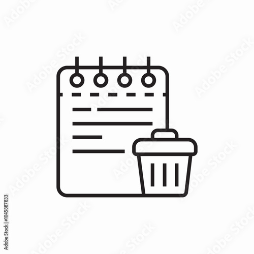 notepad delete icon sign vector