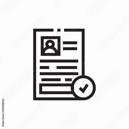 resume check mark icon sign vector