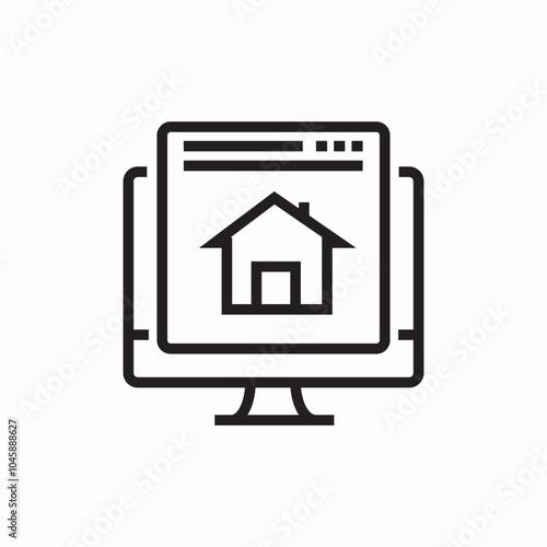 real estate webpage icon sign vector