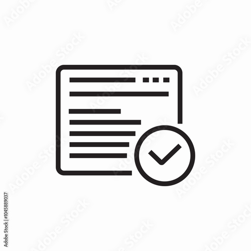 webpage check mark icon sign vector