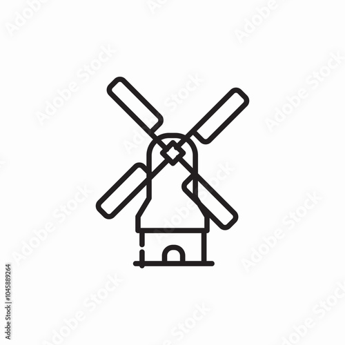wind mill icon sign vector