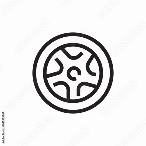 wheel rim icon sign vector