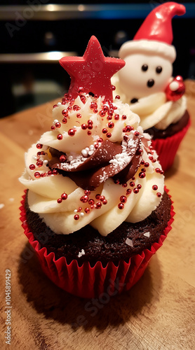 xmas-style cupcake