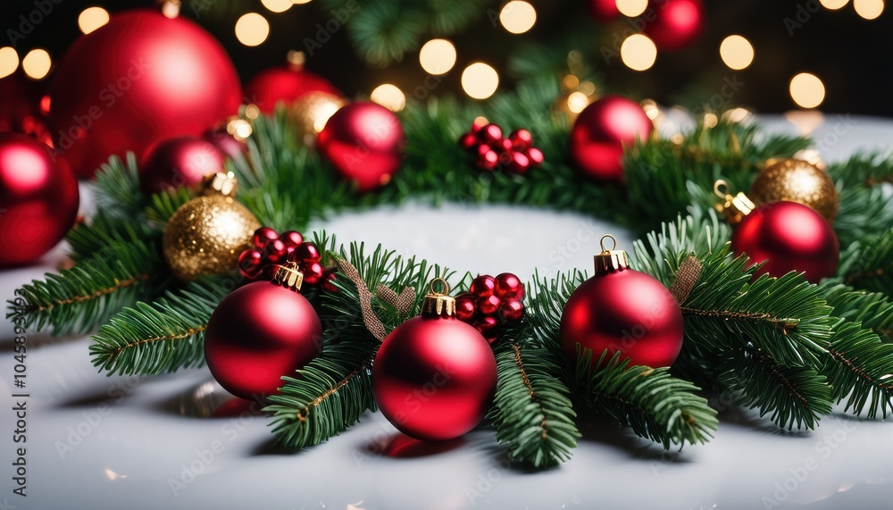 Obraz premium Festive Christmas wreath.