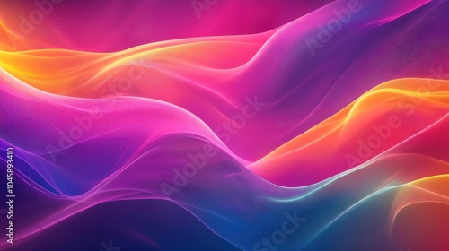 Vibrant abstract waves of color blend seamlessly, creating a dynamic and mesmerizing background with shades of pink, purple, and orange.