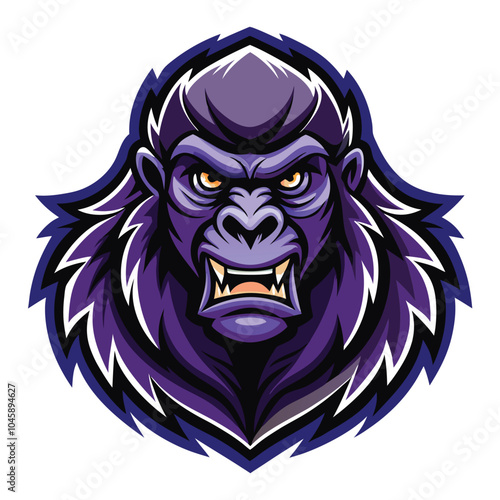 Ferocious Purple Gorilla Mascot Illustration