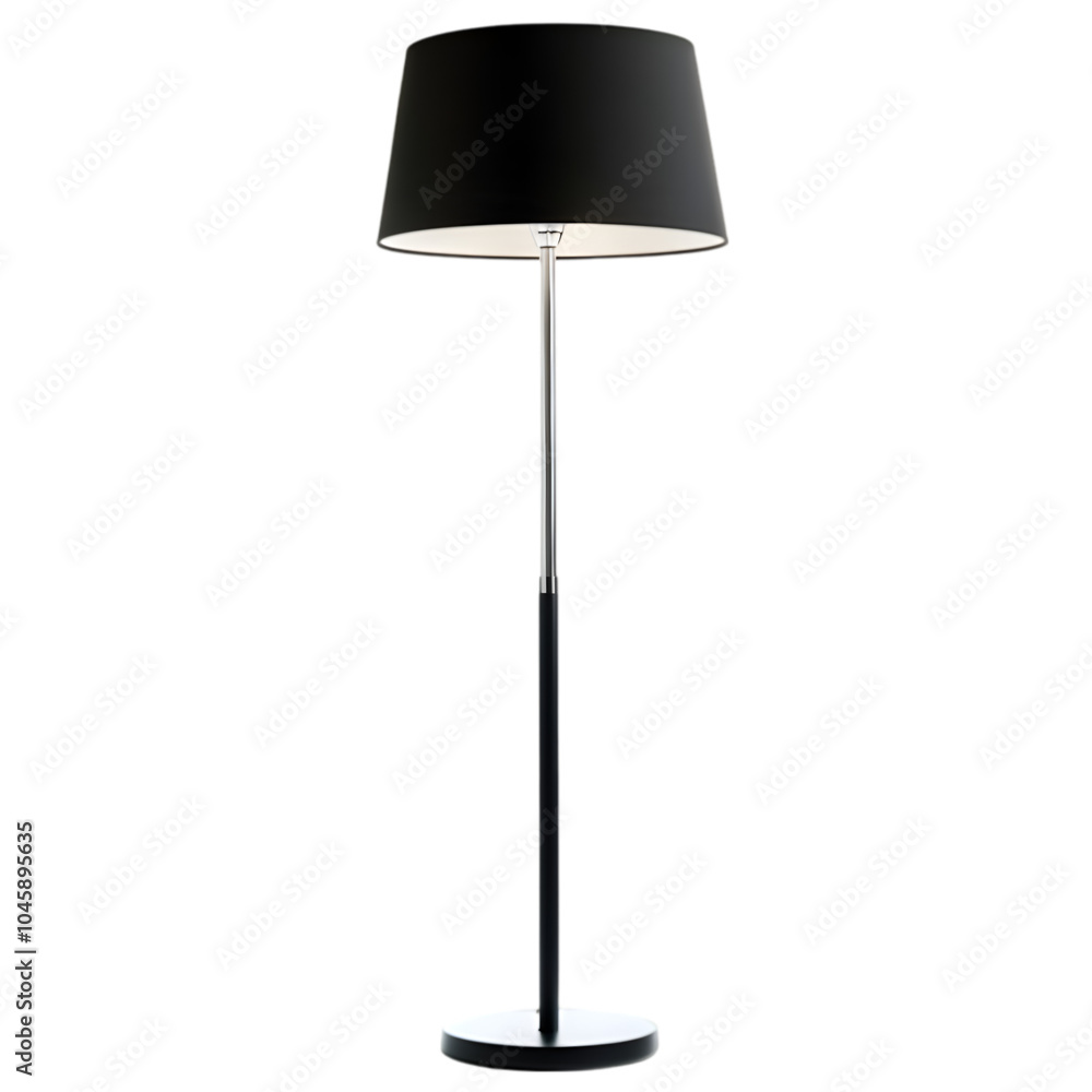 Modern floor lamp with a sleek design, isolated on a transparent background. Ideal for interior design and home decor showcases, highlighting its stylish structure and lighting functionality. Modern floor lamp with a sleek design, isolated on a transparent background. Ideal for interior design and home decor showcases, highlighting its stylish structure and lighting functionality.