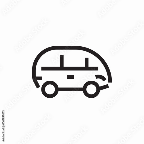 mini bus icon sign vector