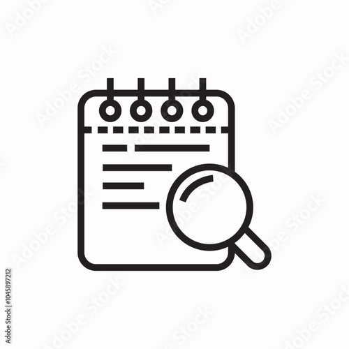 note search icon sign vector