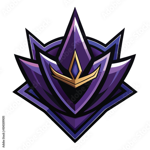 Purple Crystal Crown Esports Logo Design