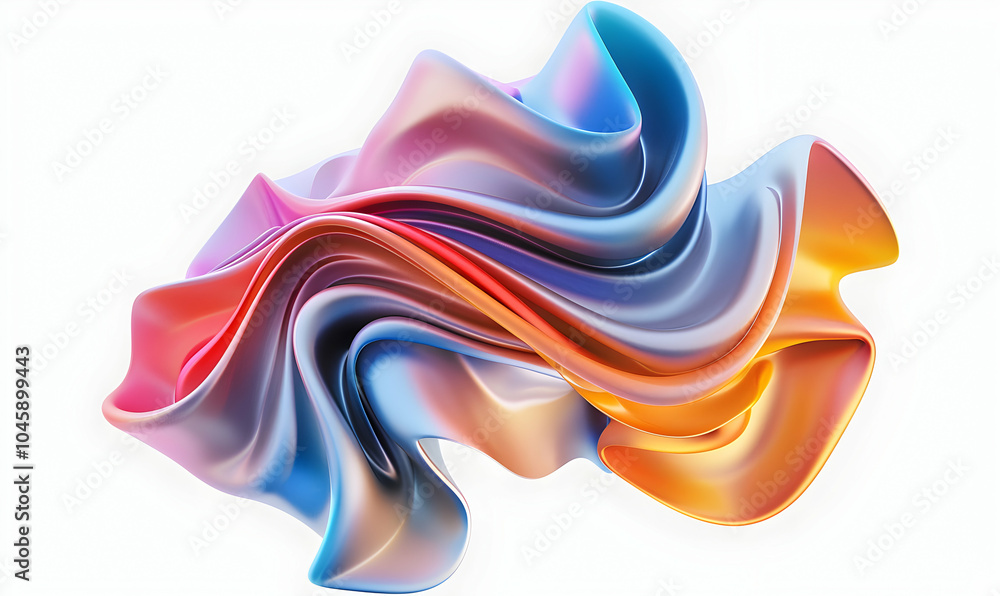 Obraz premium Abstract colorful fluid shape isolated on white background.