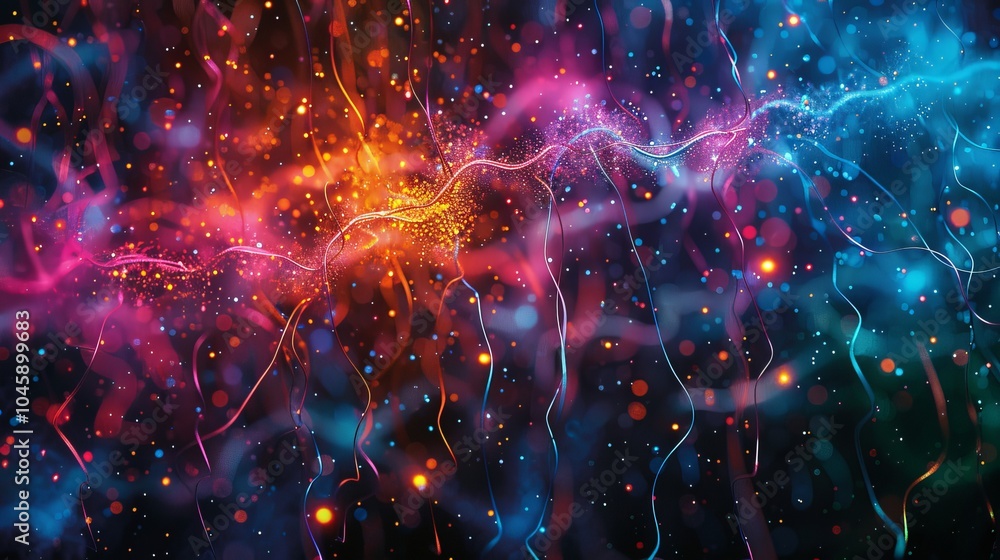 A futuristic depiction of brain cells with digital and holographic elements A futuristic depiction of brain cells with digital and holographic elements