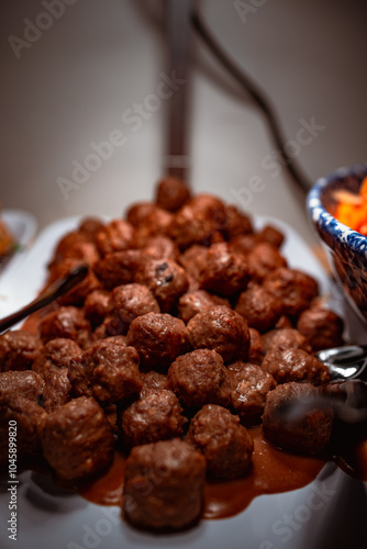Catered meatball dish