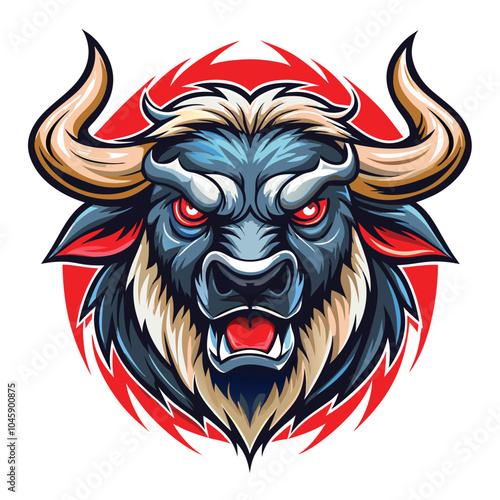 Wallpaper Mural Angry Bull Head Illustration Design Torontodigital.ca