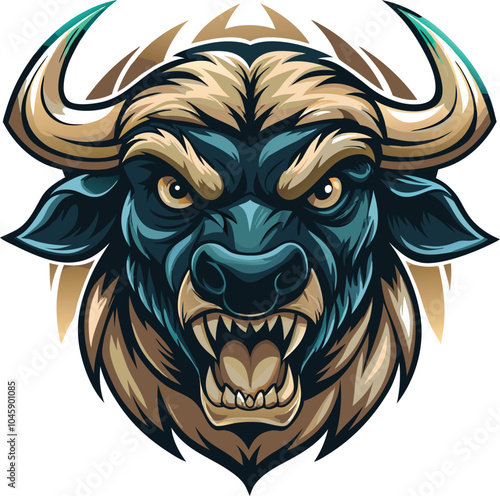 Angry Bull Head Mascot Illustration Design