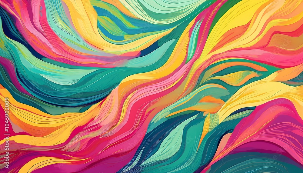 Vibrant abstract pattern with flowing lines and dynamic shapes in warm summer tones. Generative AI Vibrant abstract pattern with flowing lines and dynamic shapes in warm summer tones. Generative AI