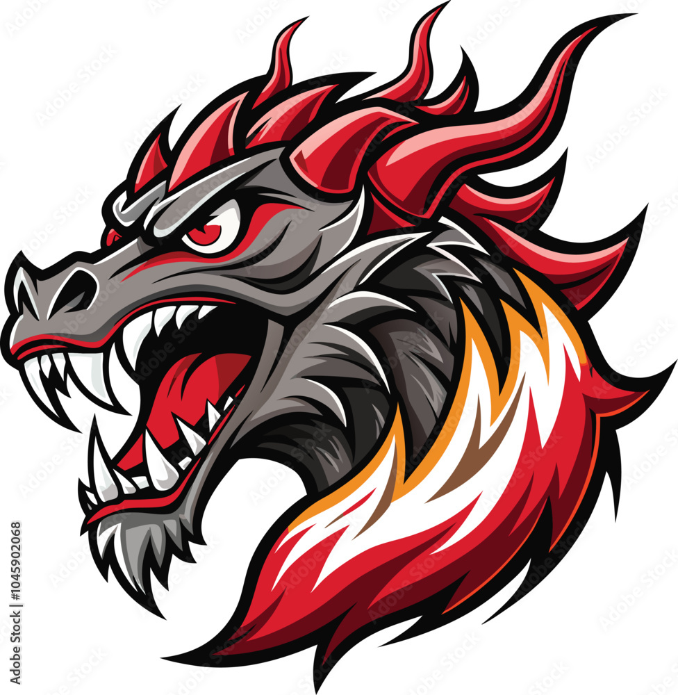 custom made wallpaper toronto digitalFierce Red Dragon Mascot Design Illustration