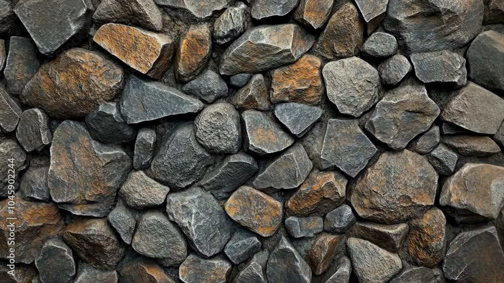 A close-up of a stone wall, showcasing the rough texture and natural beauty of the stones A close-up of a stone wall, showcasing the rough texture and natural beauty of the stones