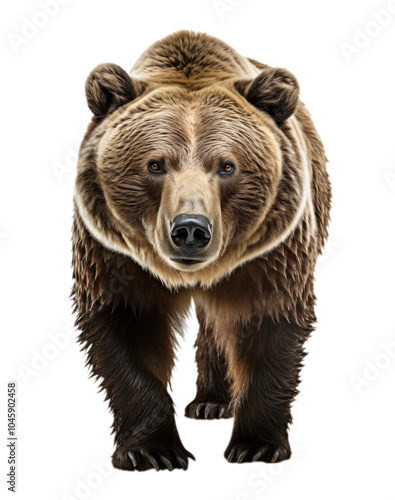 Brown bear, front view, cut out