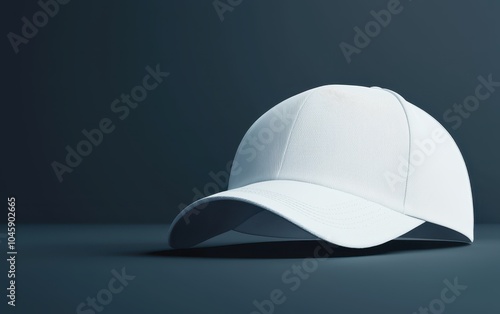 White cap on a sleek dark surface, showcasing minimalism and style.