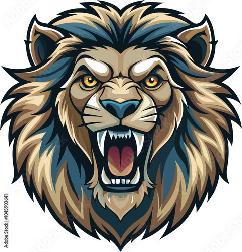 Wallpaper Mural Roaring Lion Head Mascot Design Illustration Torontodigital.ca