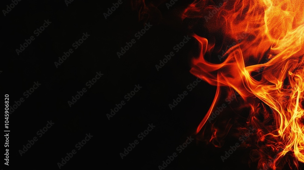 Isolated fire flames rising against a black background, creating a bold and dynamic visual with room for copy. Isolated fire flames rising against a black background, creating a bold and dynamic visual with room for copy.