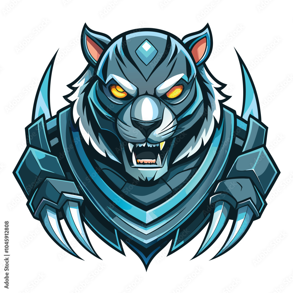 Obraz premium Cybernetic Tiger Mascot Logo Design