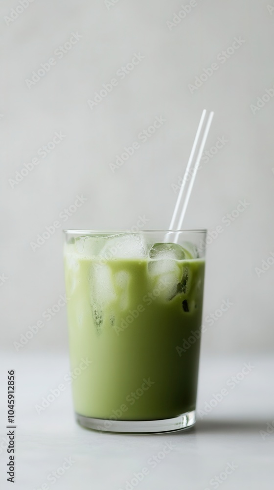 cold milk matcha, a refreshing drink with green tea cold milk matcha, a refreshing drink with green tea