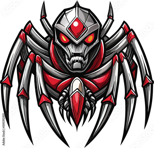 Cybernetic Arachnid Creature Design Illustration