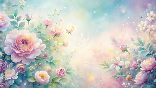 Soft pastel watercolor floral background perfect for adding depth of field to designs