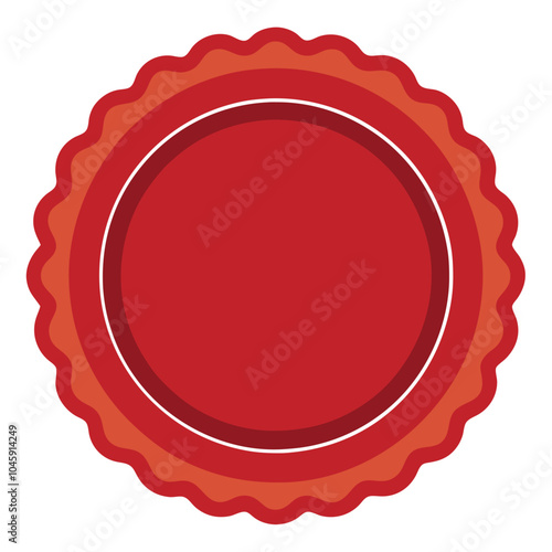 Red Circle Seal Award Badge Empty Graphic