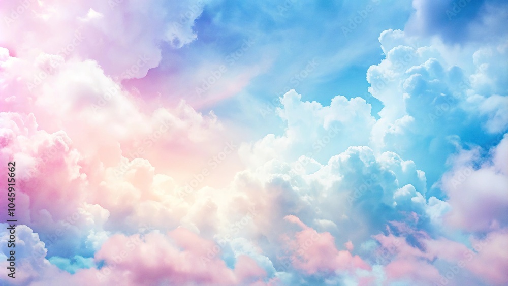 Soft pink blue white watercolor pastel sky cloud background for wide-angle shots Soft pink blue white watercolor pastel sky cloud background for wide-angle shots