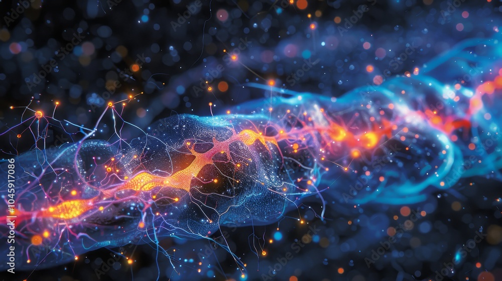 A high-resolution image of interconnected brain cells, showing axons and dendrites A high-resolution image of interconnected brain cells, showing axons and dendrites