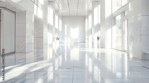 Luxury reception: Minimalist counter, modern art and cozy and professional atmosphere