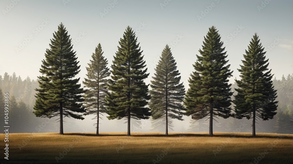 Fototapeta premium pine forest in the morning