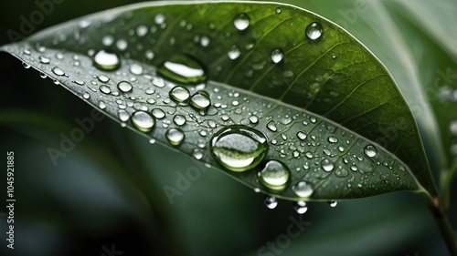 water drops on a leaf