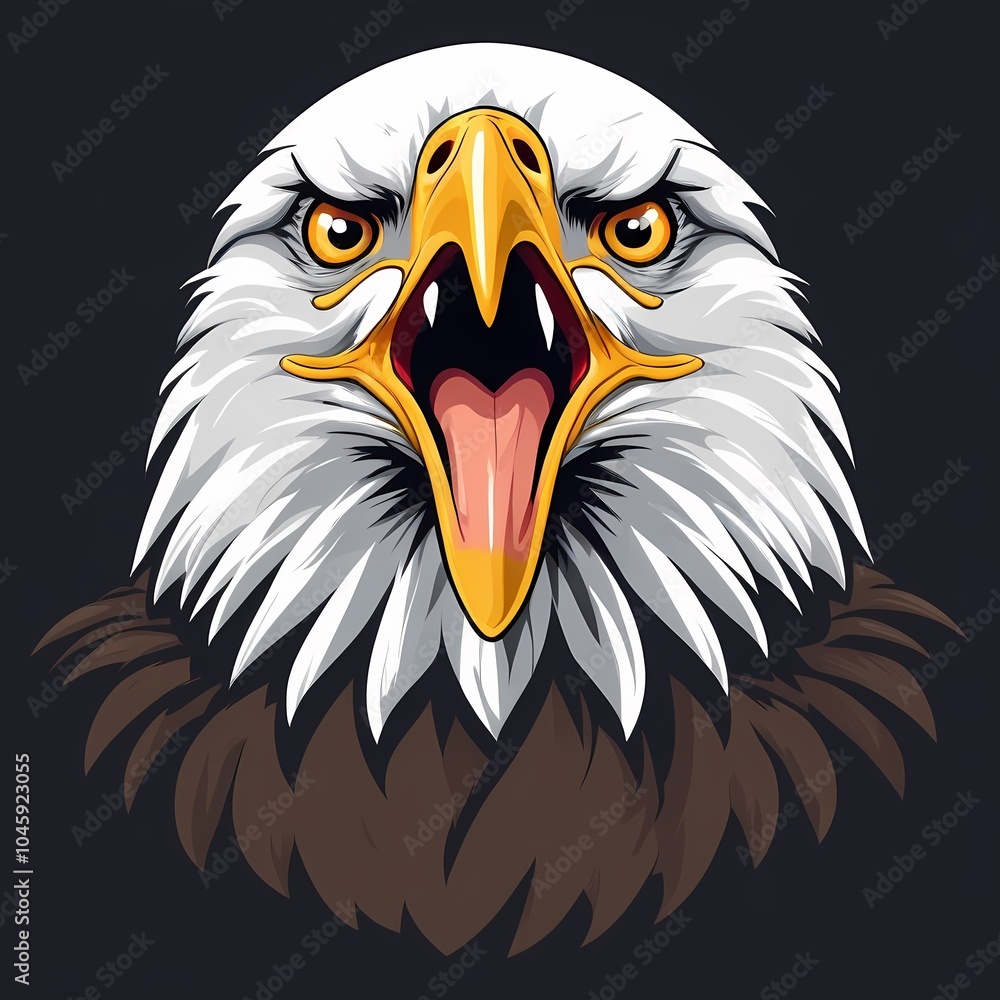Fototapeta premium angry bald eagle, bald eagle vector, eagle illustration, wildlife vector, bird vector art, nature vector, american eagle, eagle artwork, eagle logo, fierce eagle, eagle symbol, patriotic eagle, eagle 
